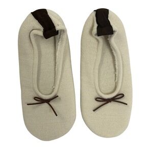 Lemon Ballet Slippers Wool Blend Cream Knit Ballet Flats Non Slip Size 5 6 7